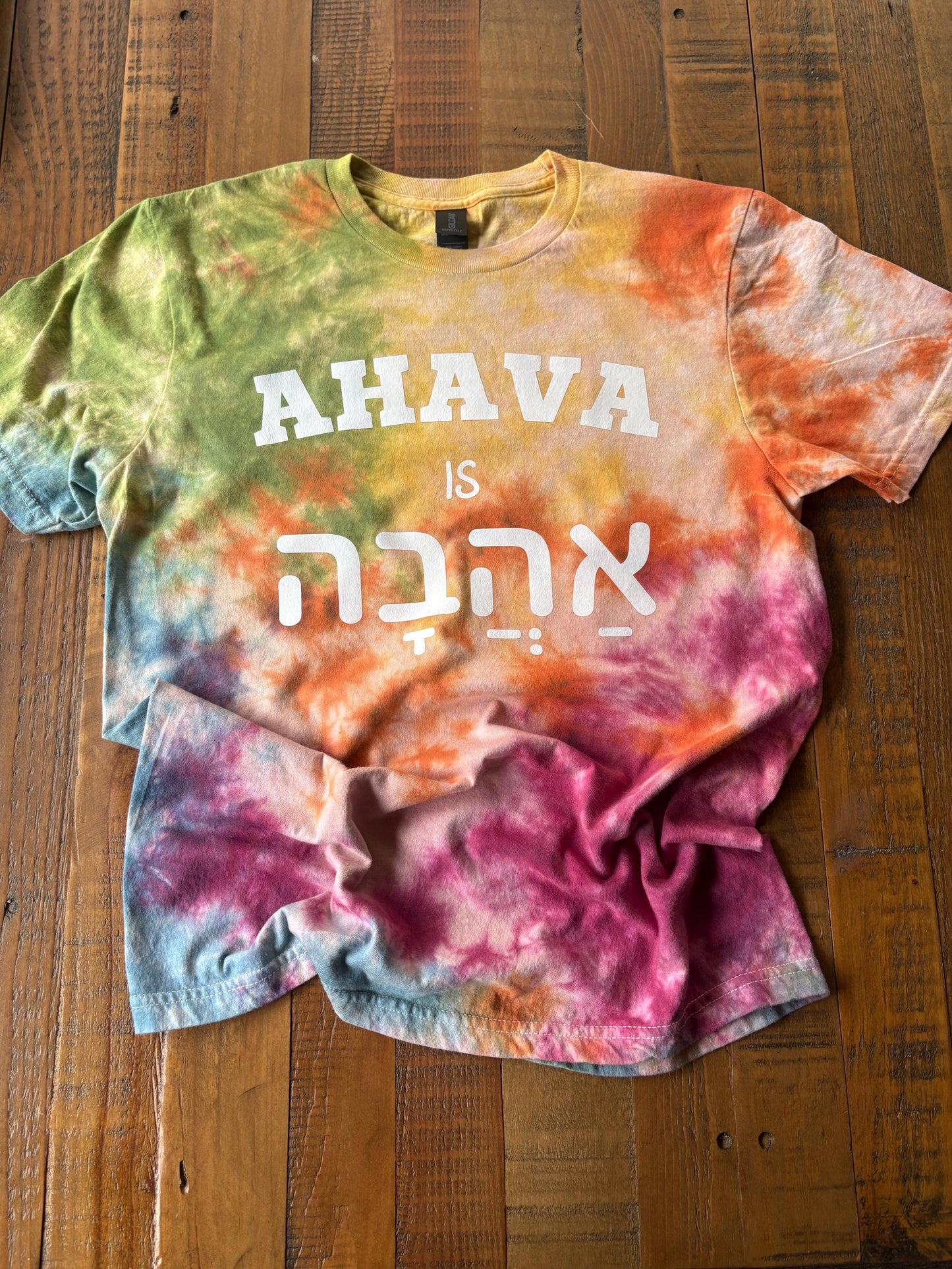 Rainbow Ahava is Ahava (love is love) Tie-Dye Shirt