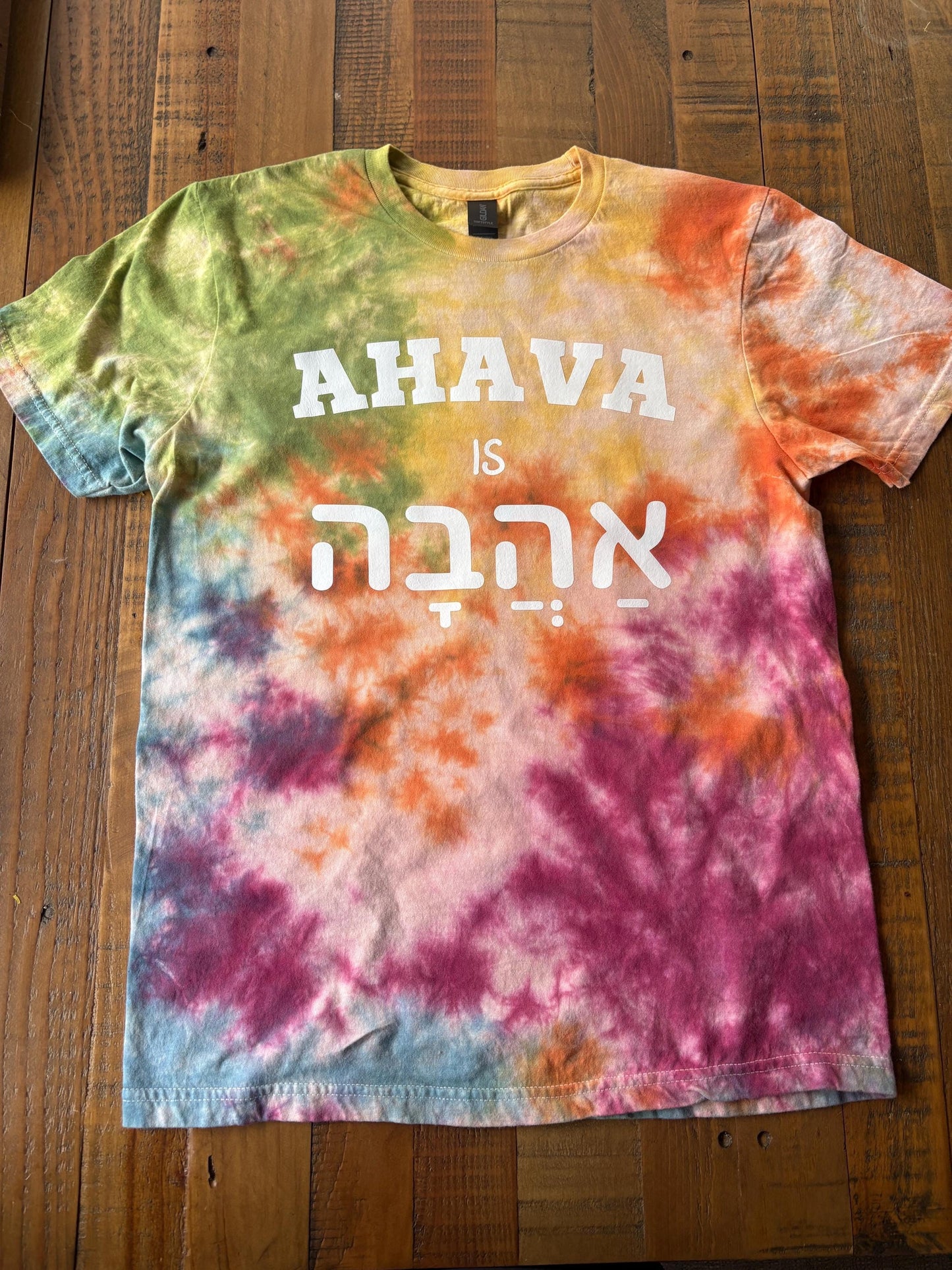Rainbow Ahava is Ahava (love is love) Tie-Dye Shirt